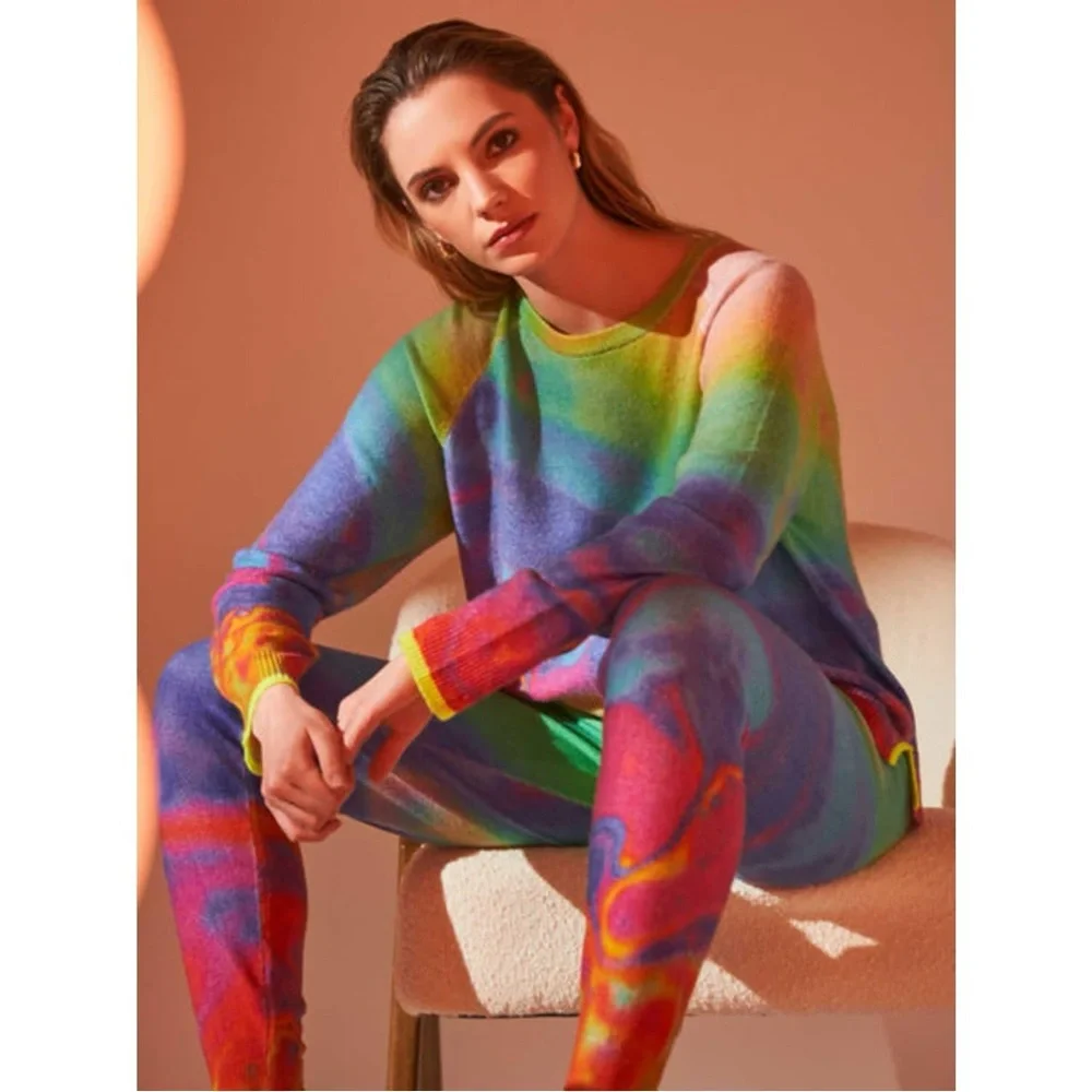 Brodie Cashmere Rainbow Lava Joggers Size M - Picture 14 of 14
